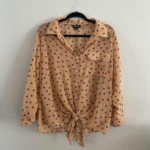 Unique Spectrum Top Button Down with Polka dots